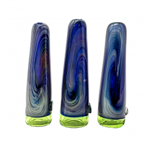 3" Reversal Art Work Chillum  With Lime- Slyme Color Tube (Pack Of 3) [SG4010]